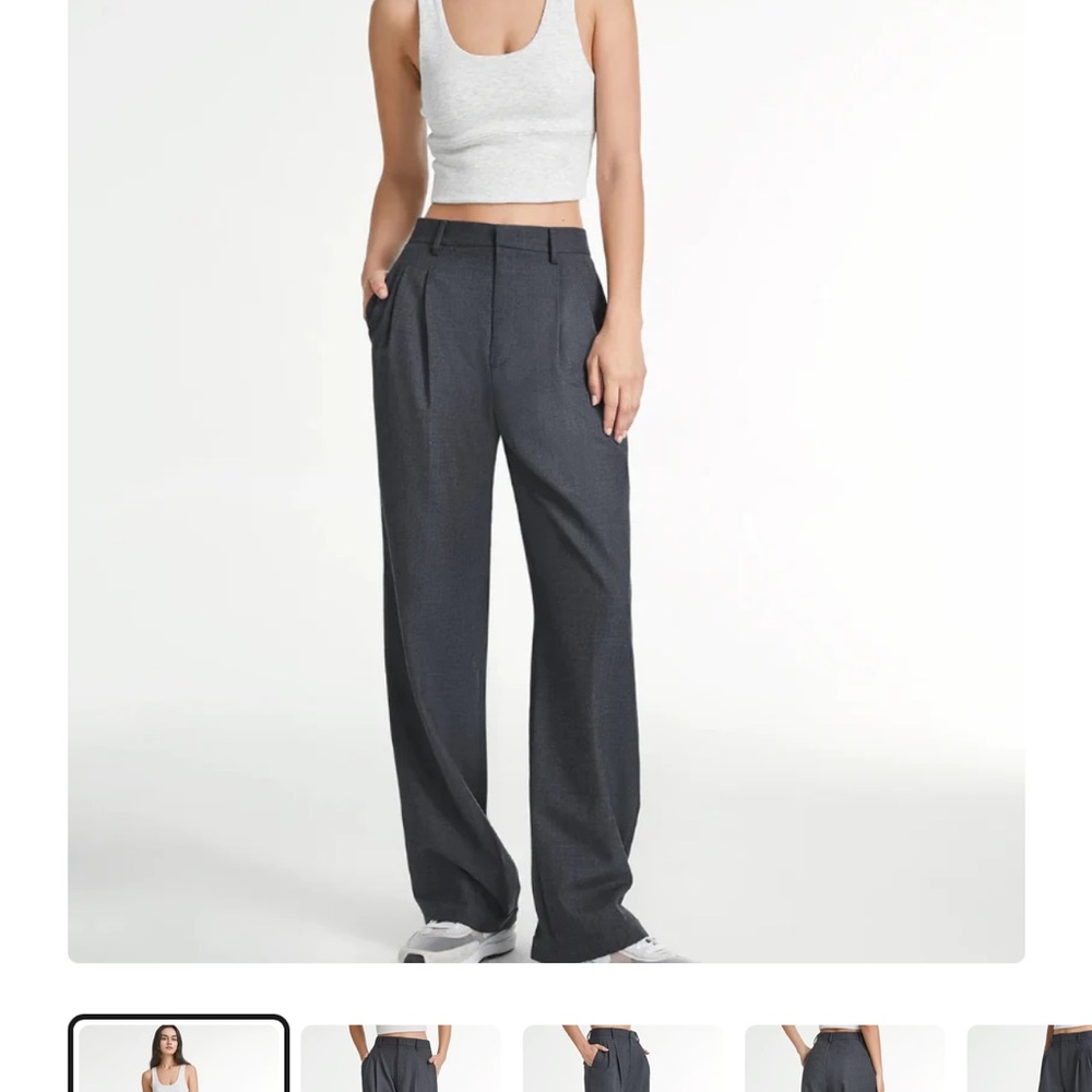 Women's Gray Wide-Leg Pants